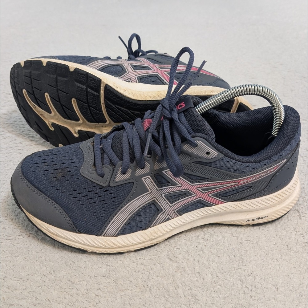 ASICS Gel-Contend 8 Women's 9.5 W Wide Grey Pink Running Shoes 1012b320 Athletic